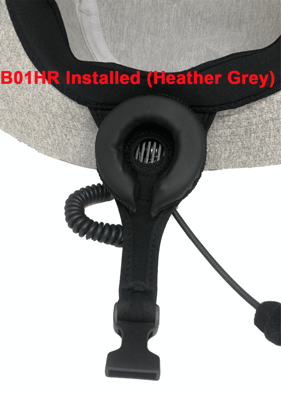 BbTalkin donut foam ear protection installed on B01HR surf hat with communication system