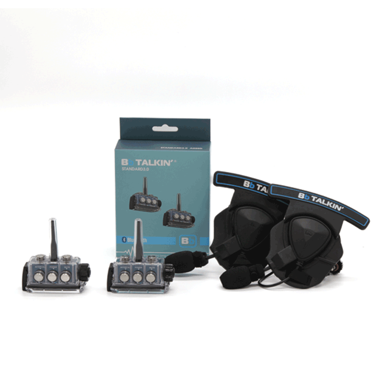 BbTalkin 3.0 2-Person Communication Bundle: 2x Mono Helmet pad Headset