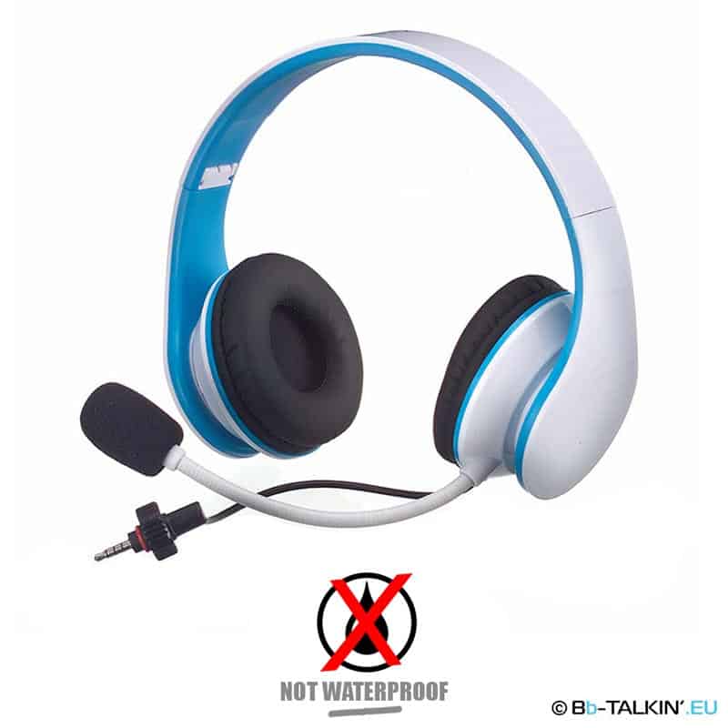 BbTalkin non-waterproof stereo headphones with boom microphone and special screw valve connector
