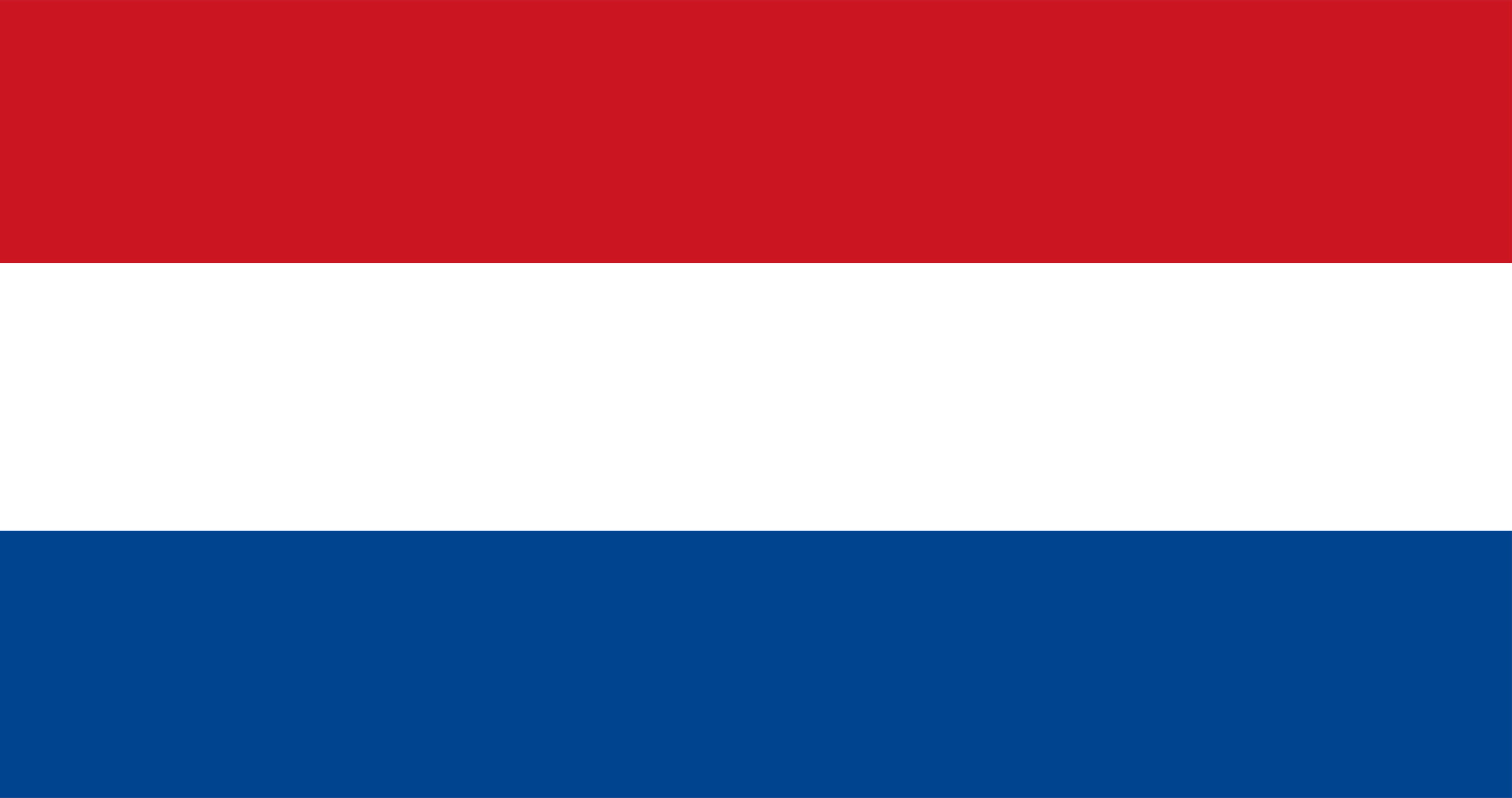 Dutch Flag with red, white, and blue horizontal stripes