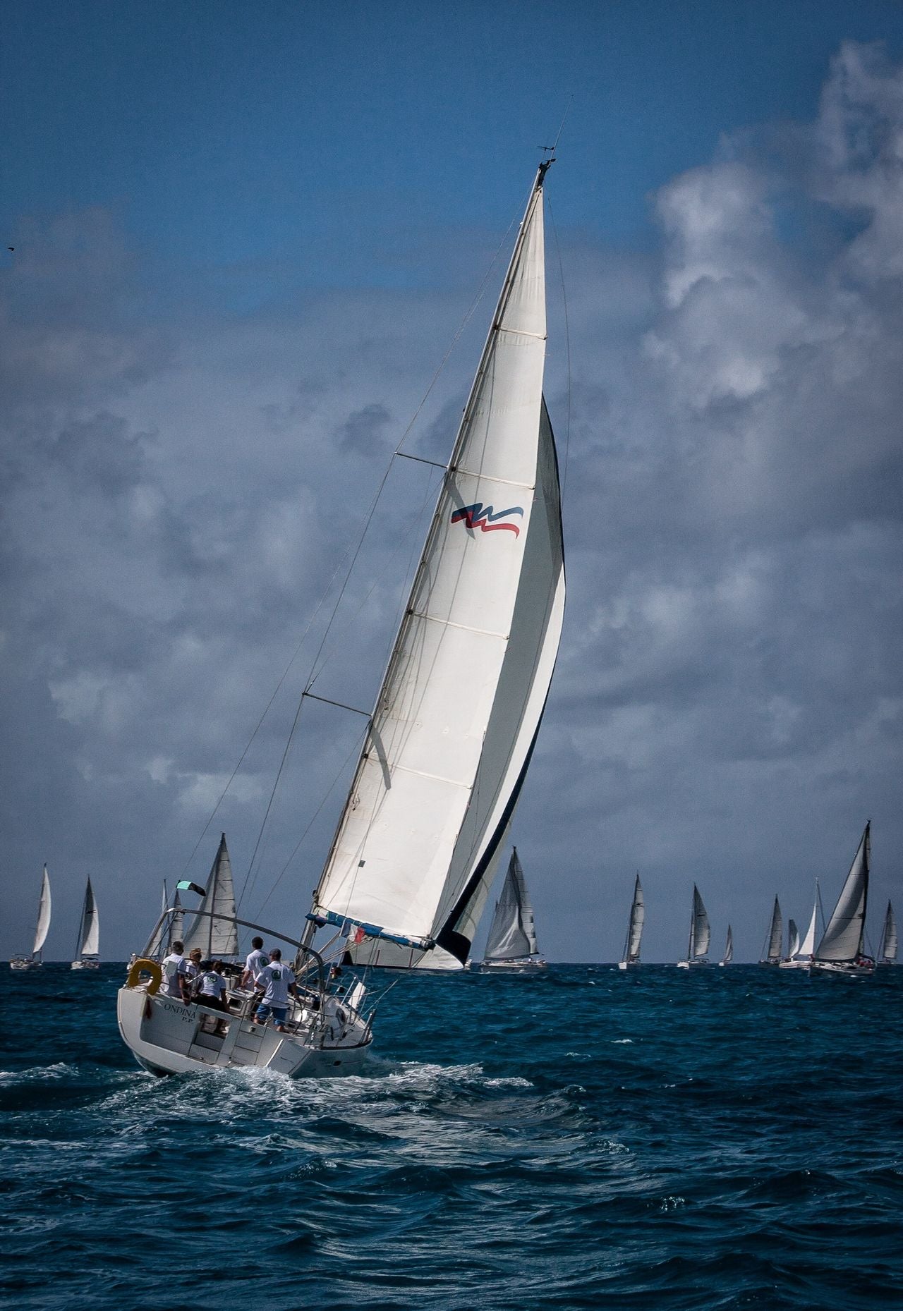 yacht sailing with watersports equipment and BbTalkin intercoms aboard