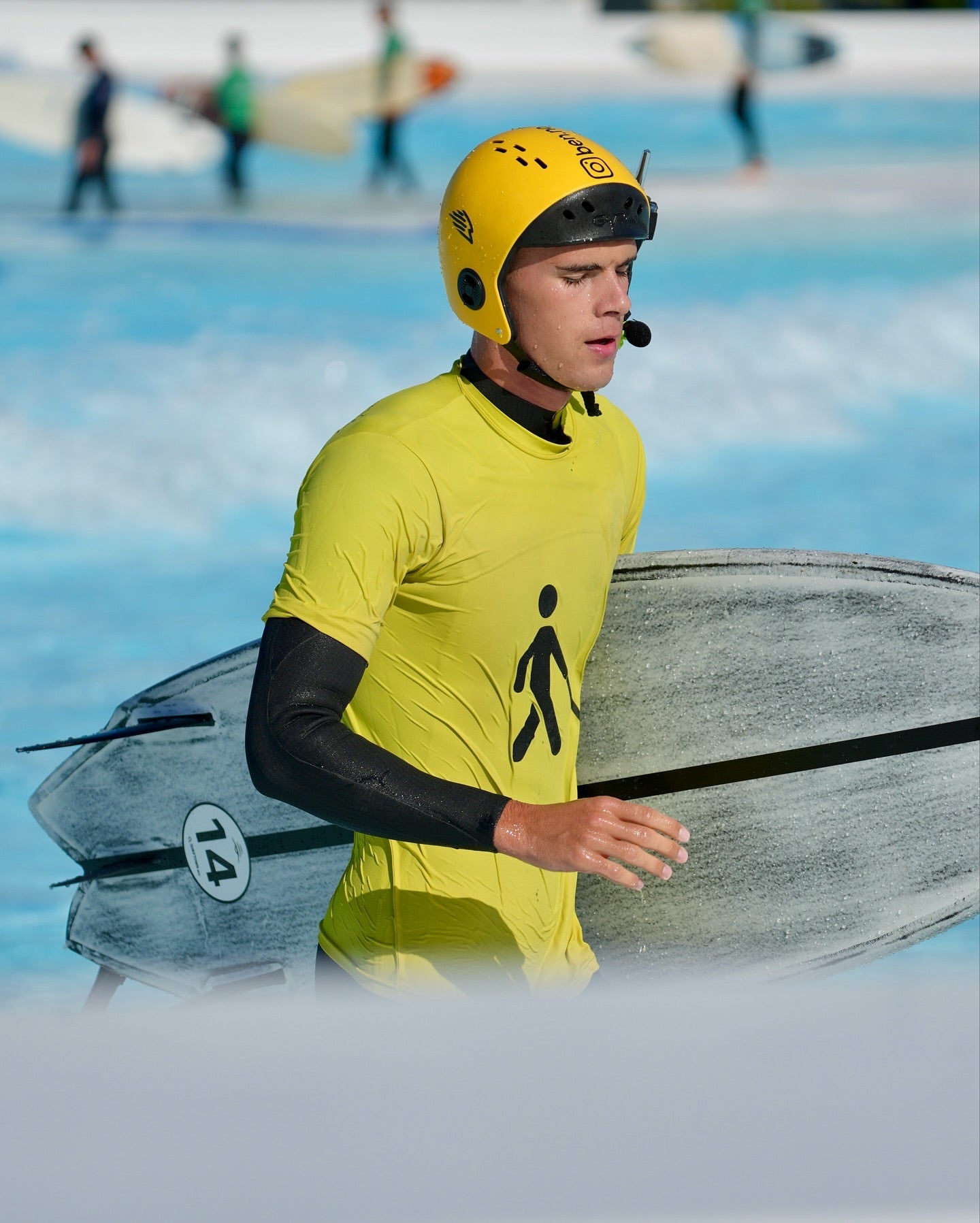 Ben Neumann adaptive surfing with BbTalkin waterproof communication system
