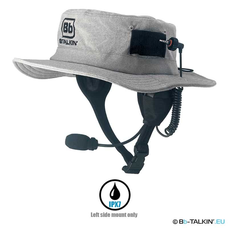 BbTalkin Surf Hat Headset - Αδιάβροχο γκρι καπέλο για σέρφινγκ IPX7 με ενσωματωμένο μικρόφωνο και σύστημα ηχείων