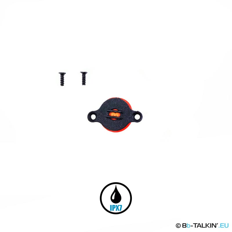 Componente de micrófono de reparación BbTalkin con clasificación de resistencia al agua IPX7 y tornillos de montaje.
