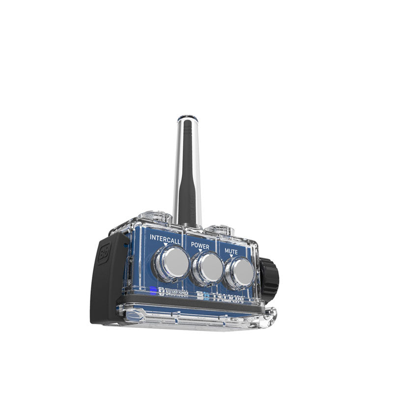 Interphone étanche BbTalkin STANDARD 3.0 dans un étui de protection transparent avec antenne